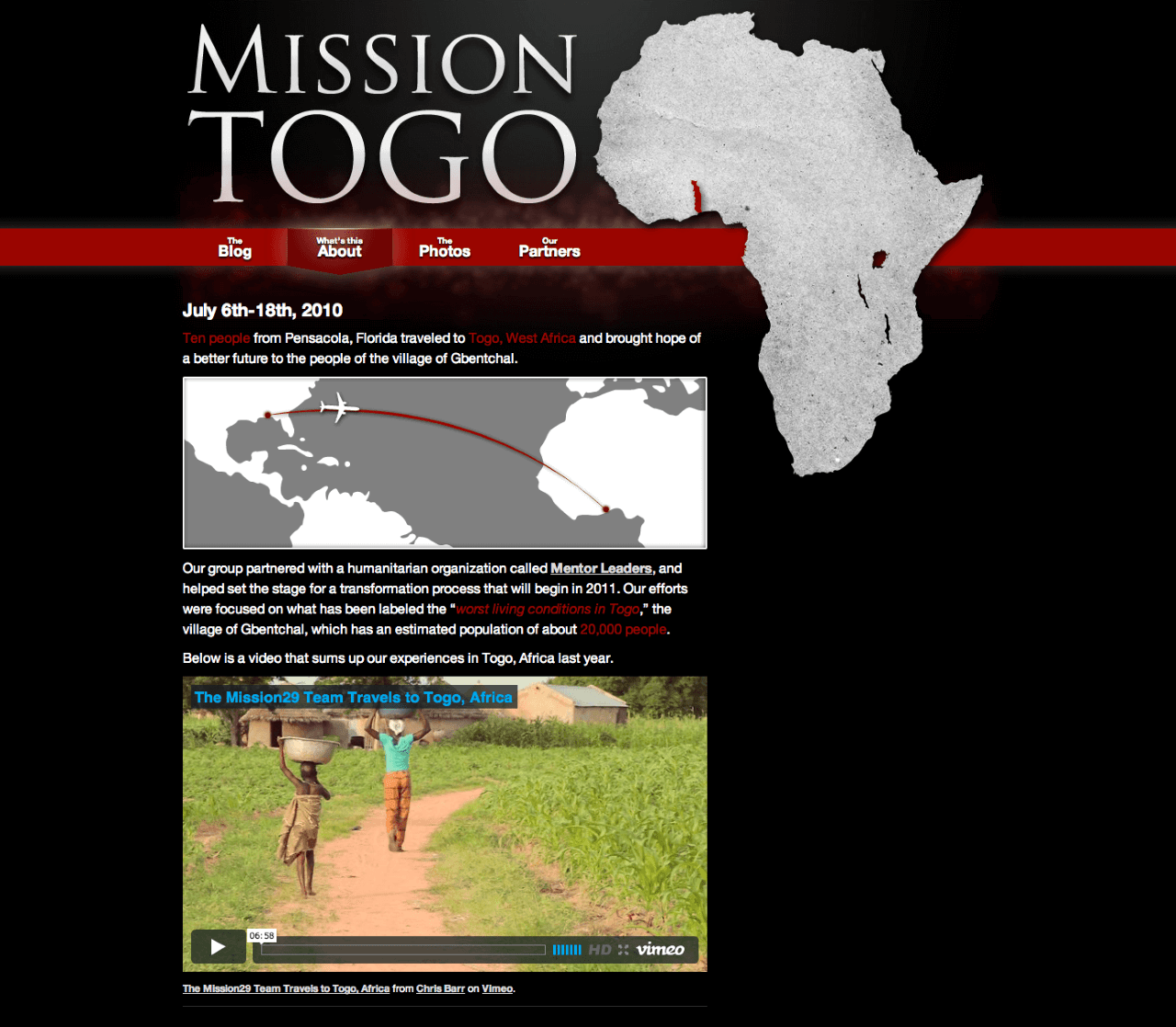 Mission Togo - About Page